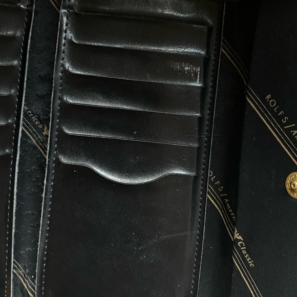 VTG Rolfs Black Leather Floral Wallet - Picture 11 of 12